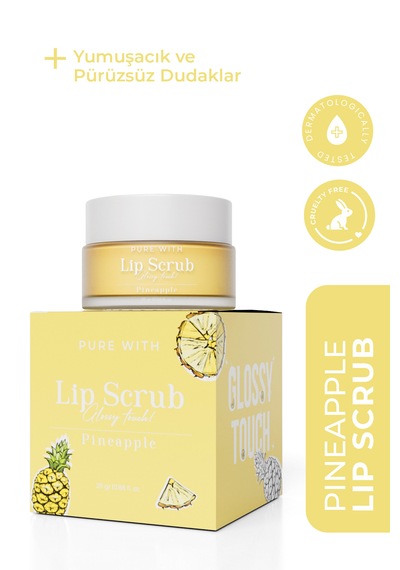 Glossy Touch Dudak Peelingi Ananas Aromalı Pürüzsüz Ve Işıltılı Dudak Peelingi 25 Gr