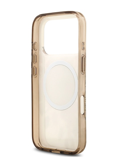 Apple Uyumlu iPhone 17 Pro Kılıf Guess Lisanslı M-safe Şarj Özellikli Flower Tonal Circle Kapak Kahverengi Kahverengi