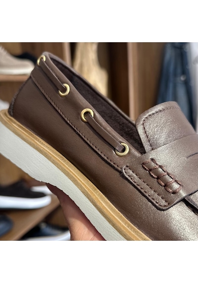 Alza %100 Hakiki Deri Erkek Loafer Günlük Rahat Ve Şık Ayakkabı - Kahverengi