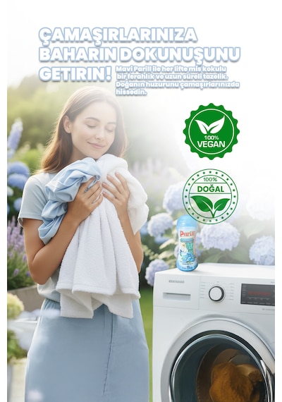 Parill Organik Vegan Granül Yumuşatıcı Fresh Blossom Kokulu, 200g Yerli Üretim, 20 Yıkama Tekli