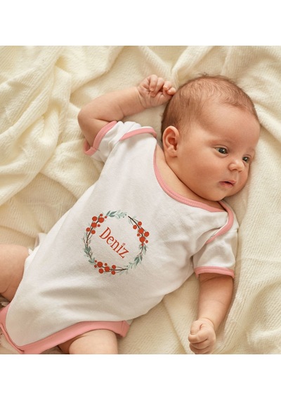Bk Gift Bk Kids Kişiye Özel Pembe Bebek Body Zıbın - Model 156 9-12 Ay