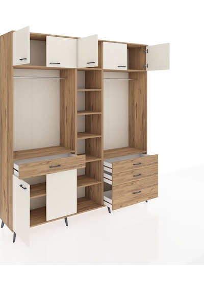 Hyperion Dolap 11 Raflı 4 Çekmeceli 2 Askılı 220x44x243 Çam-aytaşı/çam Aytası/atlas Çam Hyperion Dolap 11 Raflı 4 Çekmeceli 2 Askılı 220x44x243 Çam-aytaşı/çam Aytası/atlas Çam