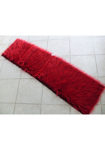 Araç Torpido Üstü Peluş Kumaş Kırmızı Siyah 150X40Cm