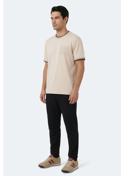 Slazenger Zavıer Erkek Pamuklu Bej Tişört