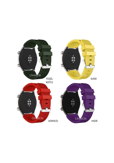 Samsung Galaxy Uyumlu Watch 3 45 Mm Kordon 22 Mm Çizgili Spor Delux Bhs3