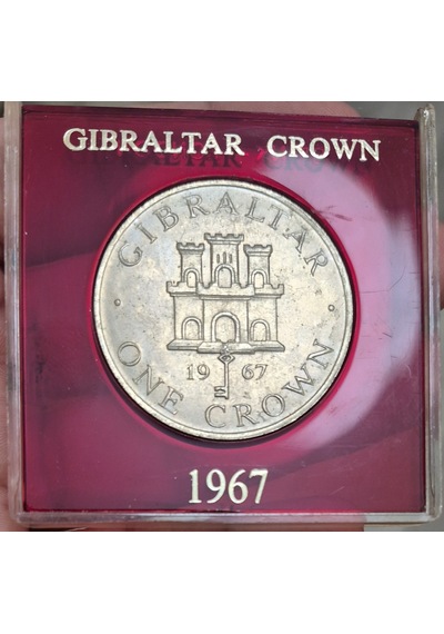 Gibraltar 1 Crown 1967 Cebelitarık. Kutusunda 38,6 Mm 28,47 Gr. Çilaltı+