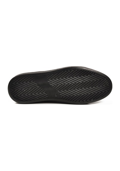 Siyah Bağcıklı Cilt Hafif Esnek Erkek Sneaker 179 M Siyah-siyah