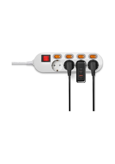 Spigen SteadiBoost F211 48 W Uyumlu iOS/Android/MacOS Hızlı Şarj Adaptörü Siyah - 000AD24973