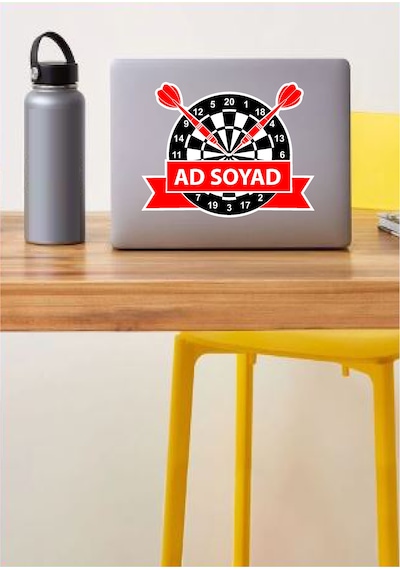 Kişiye Özel Dart Sticker - Yazı Isim Sticker - 00270 50x39 Cm