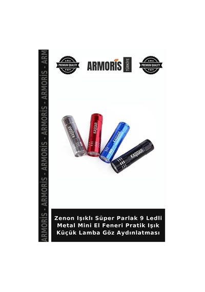 Zenon Işıklı Süper Parlak 9 Ledli Metal Mini El Feneri Pratik Işık Küçük Lamba Göz Aydınlatması Çok Renkli