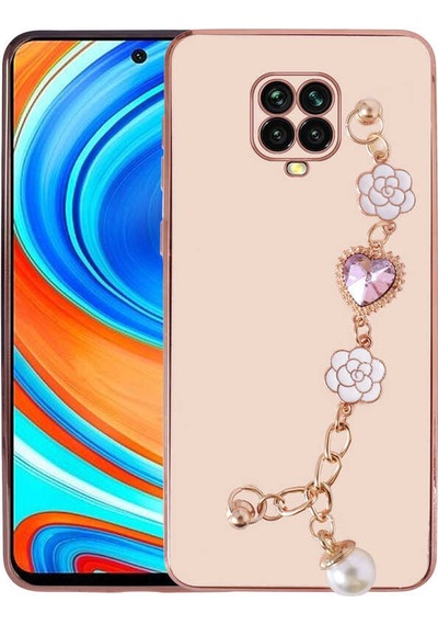 Xiaomi Redmi Note 9s Kılıf El Tutamaçlı Kamera Korumalı Zore Taka Silikon Kapak Pembe
