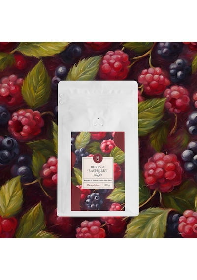 Mim And More Berry & Raspberry Coffee Böğürtlen ve Ahududu Aromalı Kahve Çekirdek Kahve 200 G