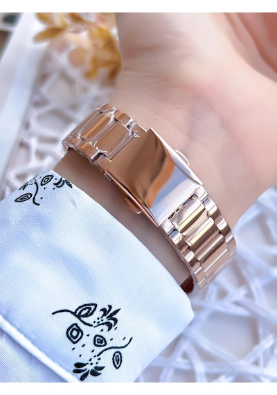 Ferro Rose Gold Renk 3 Atm Suya Dayanıklı Çelik Kordon Özel Tasarım Kadın Kol Saati Bfl2126awt-c