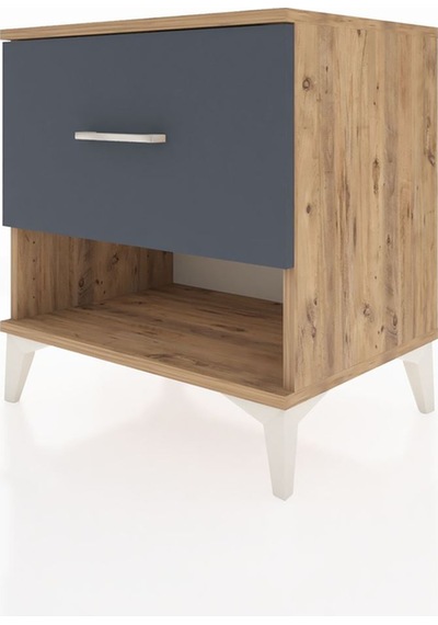 Hyperion Komodin Tek Çekmeceli 60x44x64 Çam-antrasit Atlas Çam