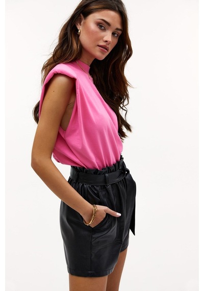 Seeh Girls Pembe Vatkalı Tişört Sh388 Basic