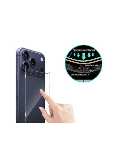 İphone 17 Pro Max İle Uyumlu Yüksek Kalite Full Kaplayan Arka Kasa Jelatin Ekran Koruyucu Şeffaf-cam