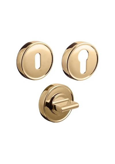 System Yuvarlak Yale Kapı Rozeti Gold Renk Ro14y Gl
