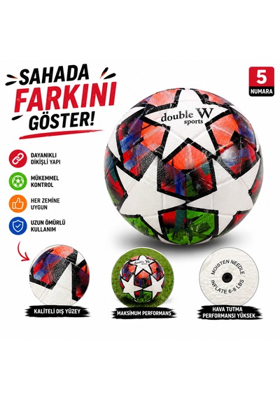 Dikişli Futbol Topu Dayanıklı Outdoor/ındoor Antrenman Topu Standart Boy, Çok Renkli Beyaz-lacivert Dikişli Futbol Topu Dayanıklı Outdoor/ındoor Antrenman Topu Standart Boy, Çok Renkli Beyaz-lacivert