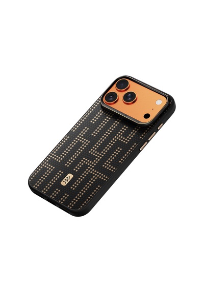 İphone 17 Pro Uyumlu Kılıf M-safe Şarj Özellikli Raptic Aramid Dual Grid Serisi Kapak Siyah