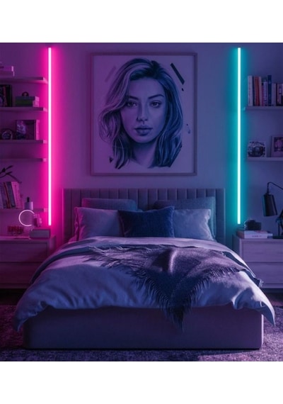 1 Metre Şeffaf Rgb 16 Renk Kumandalı Çubuk Şerit Led Renk Değiştiren Led Işık Sb-6540