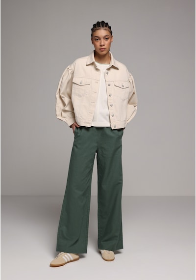 Colin's Colins Regular Fit Yüksel Bel Geniş Paça Kadın Yeşil Pantolon Cl1079161 Q1.v2 Duc Duckgreen