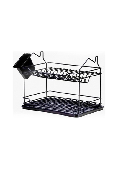 ,evim 2 Katlı Tabaklık Siyah Bx40 19 x 7 CM