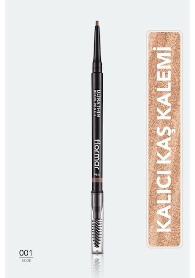 Flormar Kaş Kalemi & Fırçası - Ultra Thin Brow Pencil - 001 Beige - 8690604572106