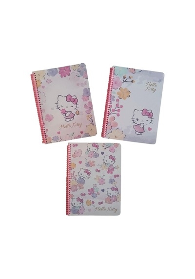 Hello Kitty 80 Yaprak A5 Spiralli Karton Kapak Kareli Defter
