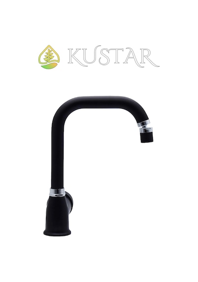 Kustar Varna Siyah  360 Oynar Başlıklı Aç Kapa Sıcak Soğuk Banyo Lavabo Bataryas