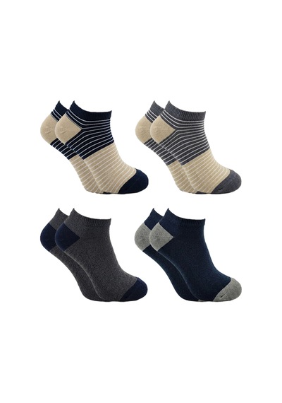 Kardeşler Çorap Erkek Patik Çok Renkli 4"lü Paket Çok Renkli - 864776348 Çok Renkli