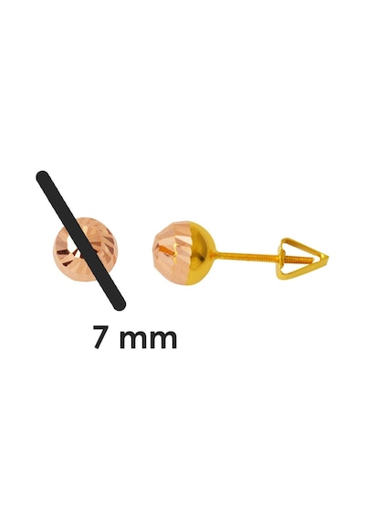 Bilezikci 14 Ayar Top Altın Küpe Vidalı 7 Mm. Kpdls14k29431