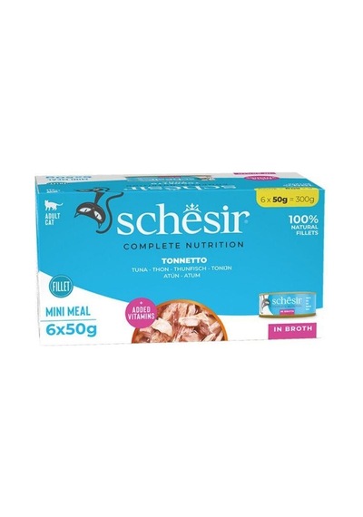 Schesir Pişirme Suyunda Ton Balıklı Yetişkin Kedi Konservesi 6 X 50 Gr