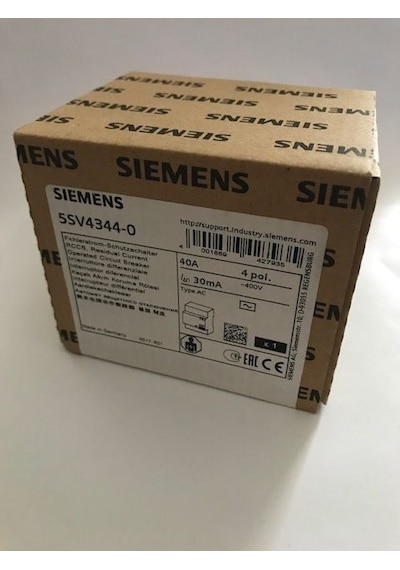 Siemens 5SV5344-6 40A 30Ma 400V 4 Pol 3 Faz+Nötr Kaçak Akım Rölesi