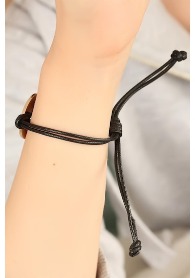 Love Aşık Siyah Deri İpli Unisex Mood Bileklik Diğer