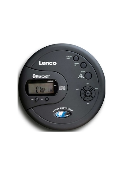 Lenco Cd-300bk - Darbeye Dayanıklı Taşınabilir Bluetooth Cd-mp3 Çalar - Siyah