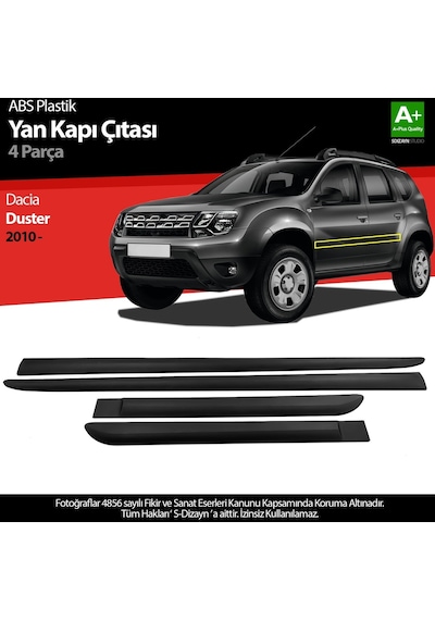 S-dizayn Dacia Duster Abs Plastik Yan Kapı Koruma Çıtası 2010-2018 A+ Kalite