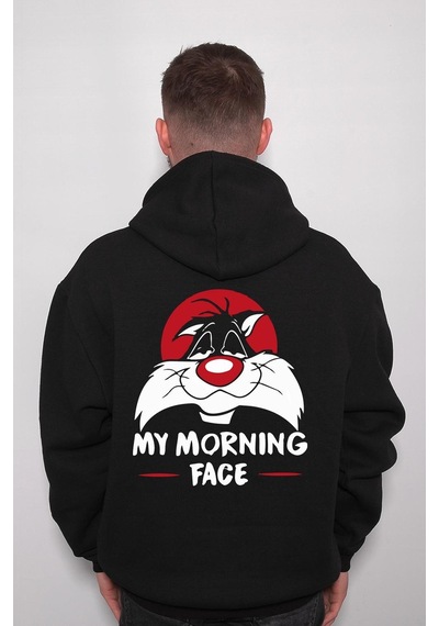 Sylvester Cat My Morning Face Kalkınca Surat Ifadem Sweatshirt Unisex Kapüşonlu Hoodie 001