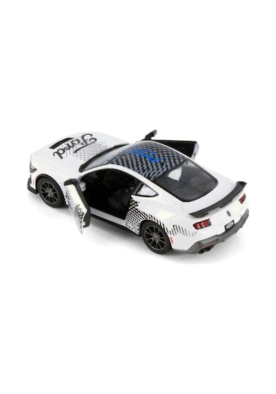 Kinsmart 2024 Ford Mustang Dark Horse 1:38 Çek Bırak Metal Model Araba Beyaz - Özel Livery Seri
