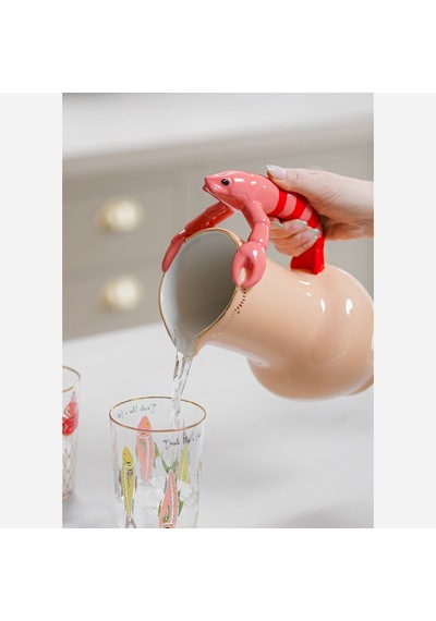 İstakoz Saplı Turuncu Dolomit Sürahi 1200 Ml