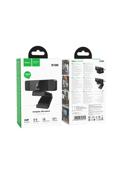D100 1080p 2mp Mikrofonlu Usb Web Kamera - Siyah