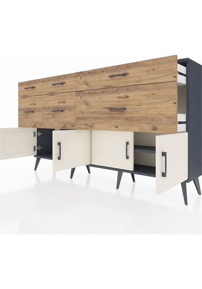 Arges Konsol Tek Raflı 6 Çekmeceli 4 Kapaklı 176x30x99 Antrasit-aytaşı/çam Aytası/atlas Çam - Antrasıt Arges Konsol Tek Raflı 6 Çekmeceli 4 Kapaklı 176x30x99 Antrasit-aytaşı/çam Aytası/atlas Çam - Antrasıt