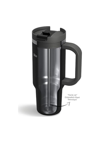 2 Moods Tuck-in Tumbler Sızdırmaz Çelik Termos 900 Mililitre Black St-236 Diğer