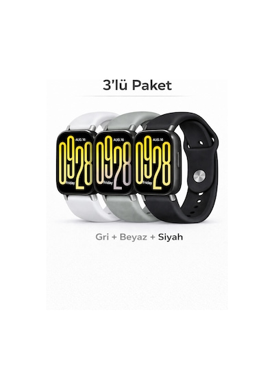 Xiaomi Redmi Watch 5 Active / Watch 5 Lite Uyumlu 3'lü Yumuşak Soft Yüksek Kalite Spor Kordon