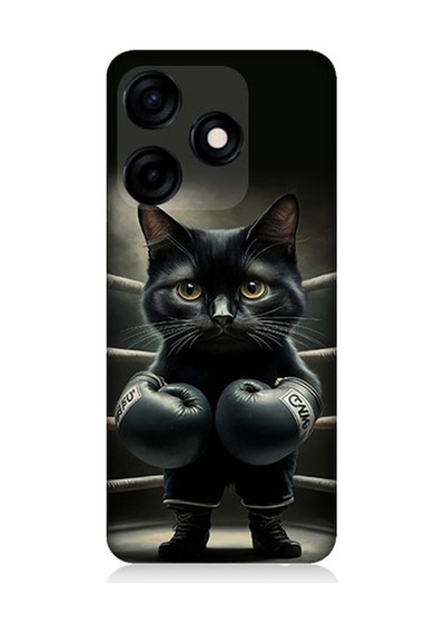 Tecno Spark 10c Uyumlu Boksör Kedi Desenli Silikon Kılıf