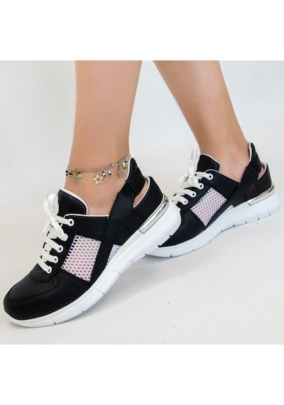 Ortopedik Spor Sandalet Siyah Fileli Model Siyah