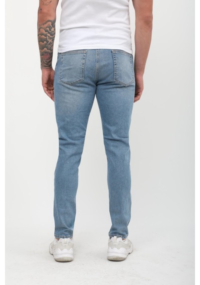 Erkek Skinny Fit Düşük Bel Dar Kesim Dar Paça Likralı Mavi Jean Pantolon Mavi Erkek Skinny Fit Düşük Bel Dar Kesim Dar Paça Likralı Mavi Jean Pantolon Mavi