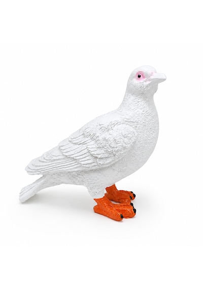 Canlı Boy Güvercin Biblo Polyester Dekoratif Heykel Hediyelik Ev Ofis Bahçe Dekoru 24 Cm Beyaz