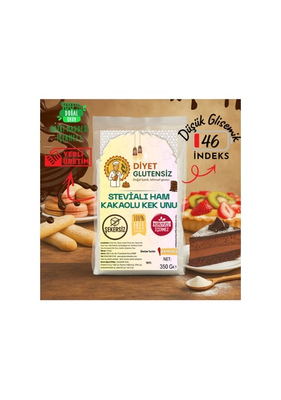 Glutensiz Ham Kakaolu Stevialı Kek Unu 350 G