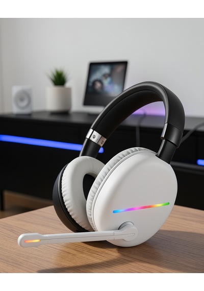 Kulak Üstü Kablosuz Kulaklık Bluetooth 5.0 Rgb Aydınlatmalı Uczzmax17beyaz-2-1
