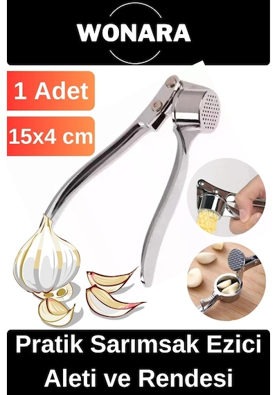 Özel Tasarım Dayanıklı Paslanmaz Çelik Ergonomik Saplı Pratik Sarımsak Ezici Aleti Ve Rendesi Diğer